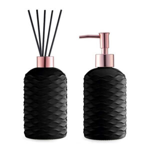 Kits Saboneteira E Difusor Vidro 18cm UZ